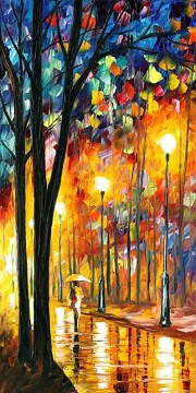 Red Yellow Trees Autumn by Knife 08 Peinture à l'huile